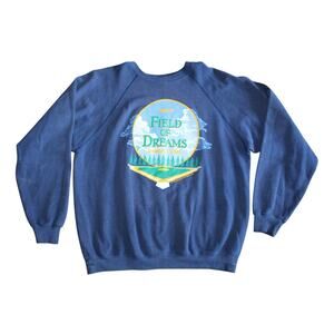 VTG 1989 Universal City Studios Field Of Dreams Movie Promo Blue Sweatshirt L/XL